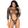 LEG AVENUE - TOP BODY AVEC THONG DOS TAILLE UNIQUE - NOIR