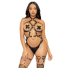 LEG AVENUE - KINK - HARNAIS ANNEAU COEUR TEDDY TAILLE S - NOIR