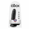 KING COCK - 7 GODE NOIR AVEC BOULES 17.8 CM
