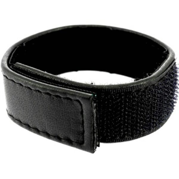 LEATHER BODY - SANGLE EN CUIR RÉGLABLE AVEC VELCRO POUR PÉNIS NOIR