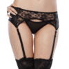 QUEEN LINGERIE - STRING JARRETIÈRE DESIGN FLORAL S/M