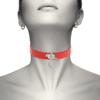 COQUETTE CHIC DESIRE - COLLIER CUIR VEGAN ROUGE FEMME ACCESSOIRE FÉTICHE
