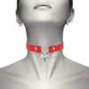 COQUETTE CHIC DESIRE - COLLIER EN CUIR VEGAN ROUGE AVEC ACCESSOIRE COEUR AVEC CL?