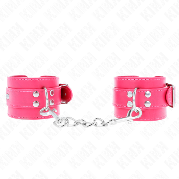 KINK - APPUI-POIGNETS ROSE FRAMBOISE AVEC DOUBLURE ROSE FRAMBOISE AJUSTABLE 20-28 CM X 5